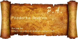 Pozderka Andrea névjegykártya